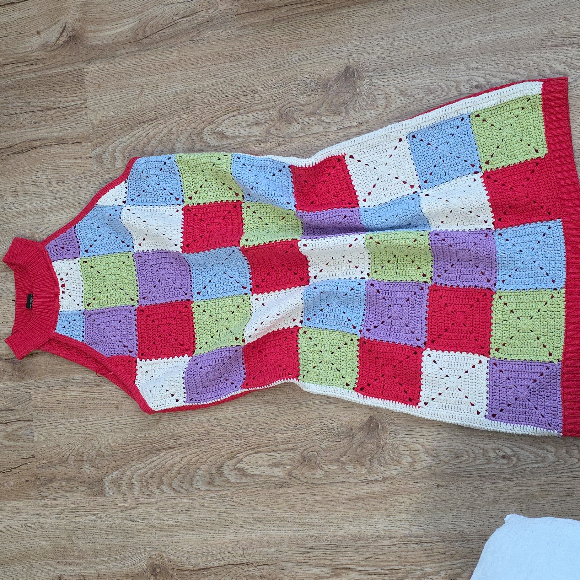 Colorful Patchwork Knit Dress